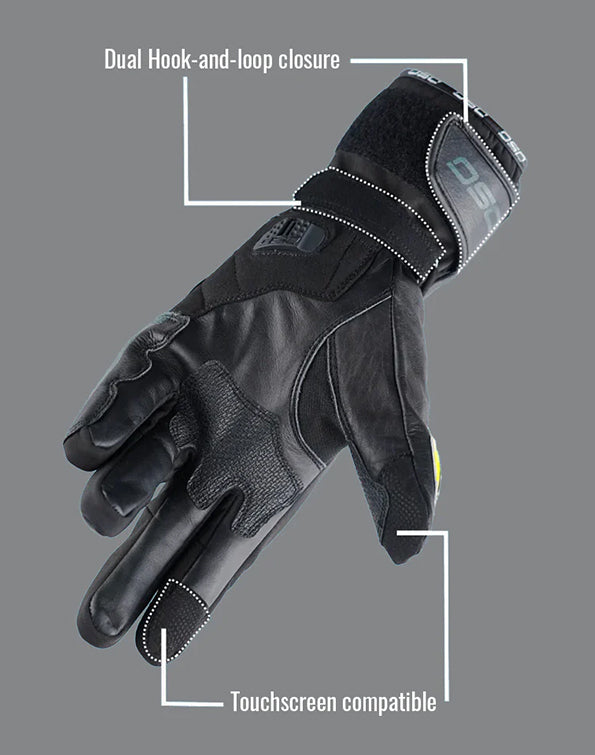 DSG Hydro V2 Riding Gloves Black Yellow Fluo