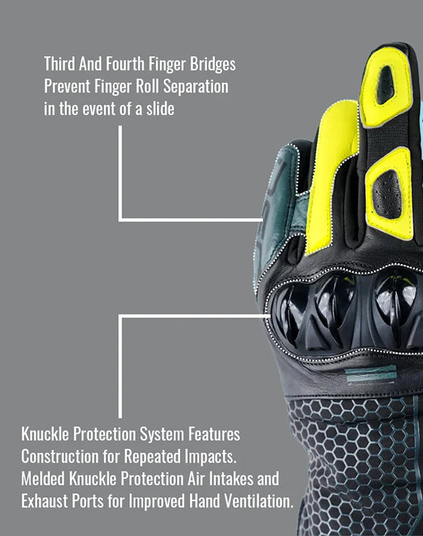 DSG Hydro V2 Riding Gloves Black Yellow Fluo
