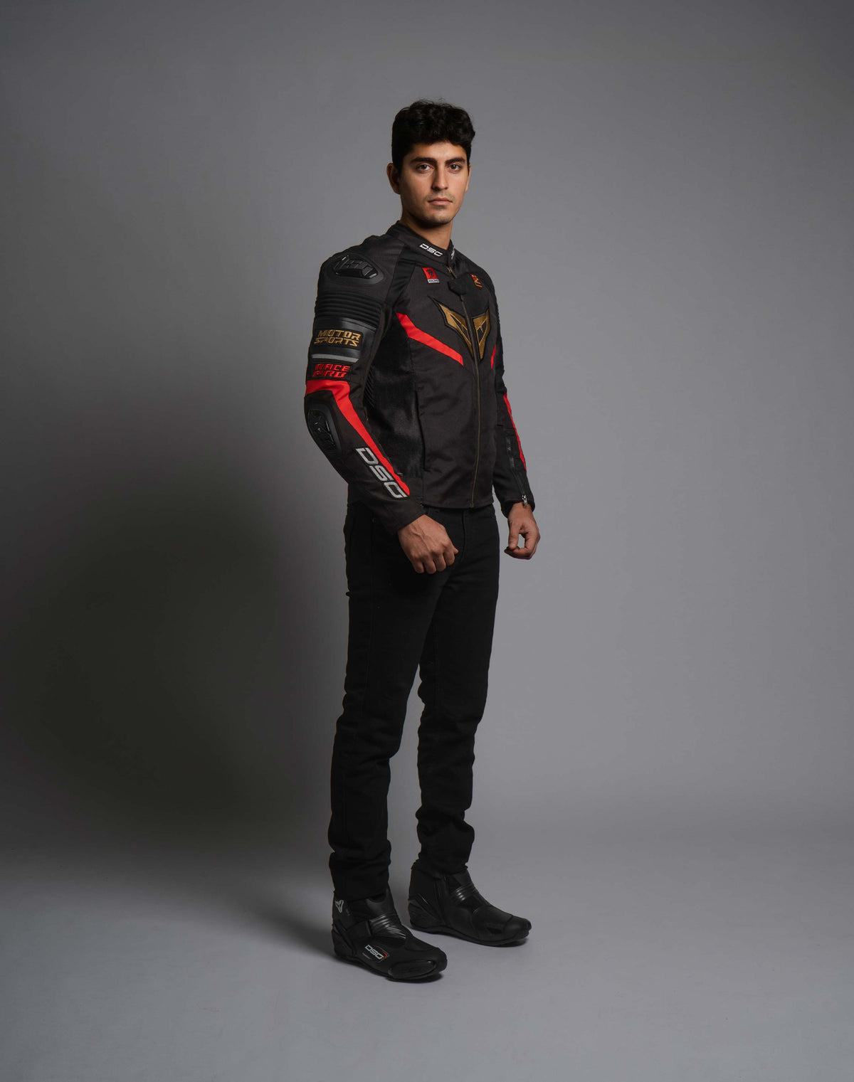 DSG Race Pro Sport Riding Jacket – jacket-to-pant connection zipper