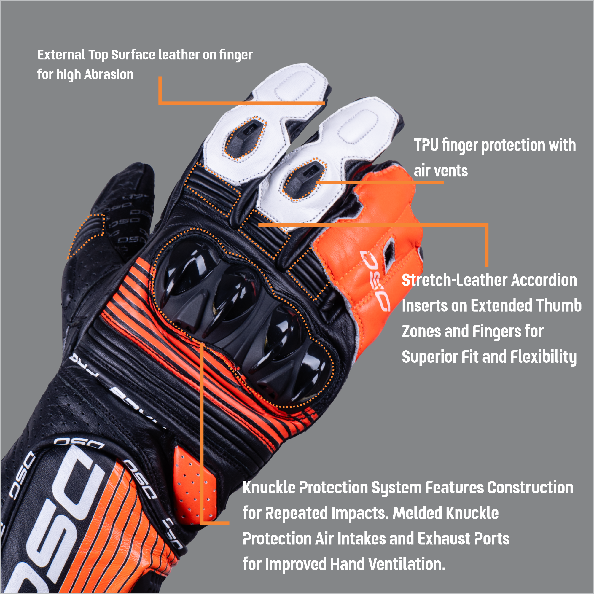 DSG Race Pro V1 Riding Gloves Red