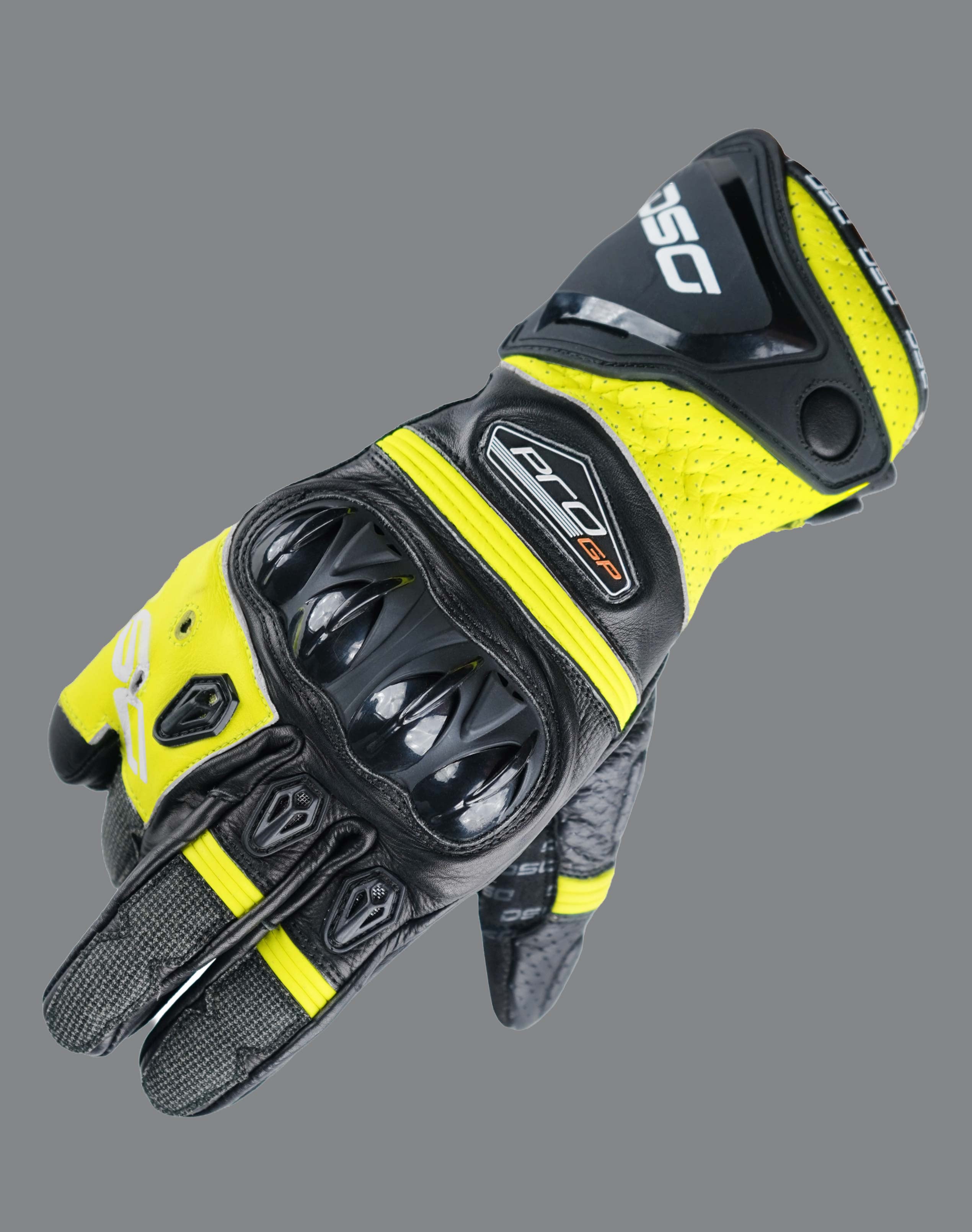 DSG Pro Gp Riding Gloves Black Yellow Fluo