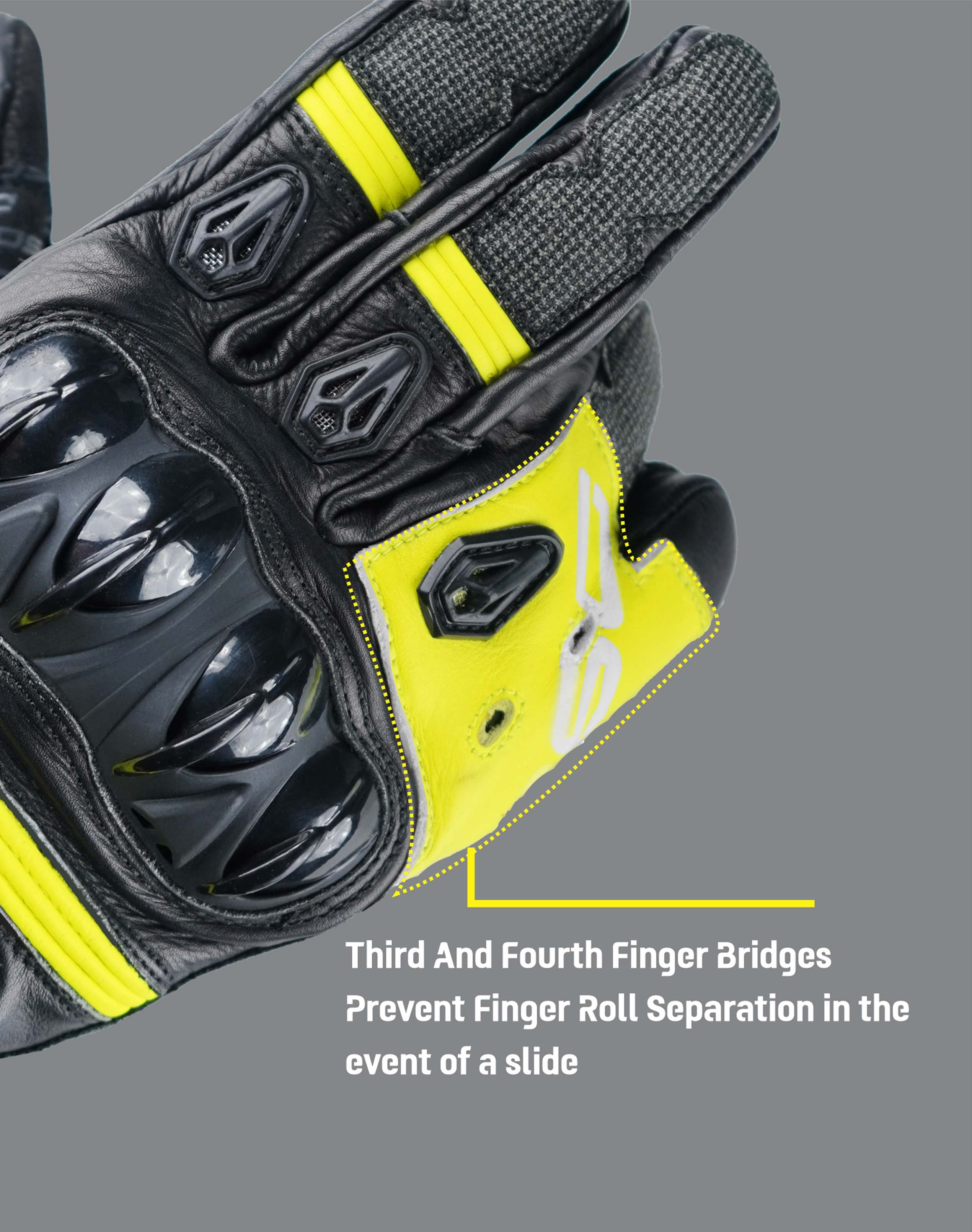 DSG Pro Gp Riding Gloves Black Yellow Fluo