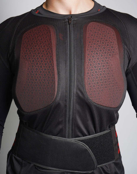 Close-up of CE Level 2 chest protector on DSG Bionic Plus Armour