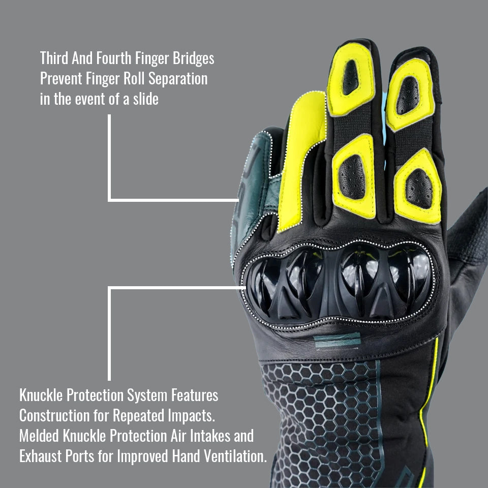 DSG Hydro V2 Riding Gloves Black Yellow Fluo planetdsg.com