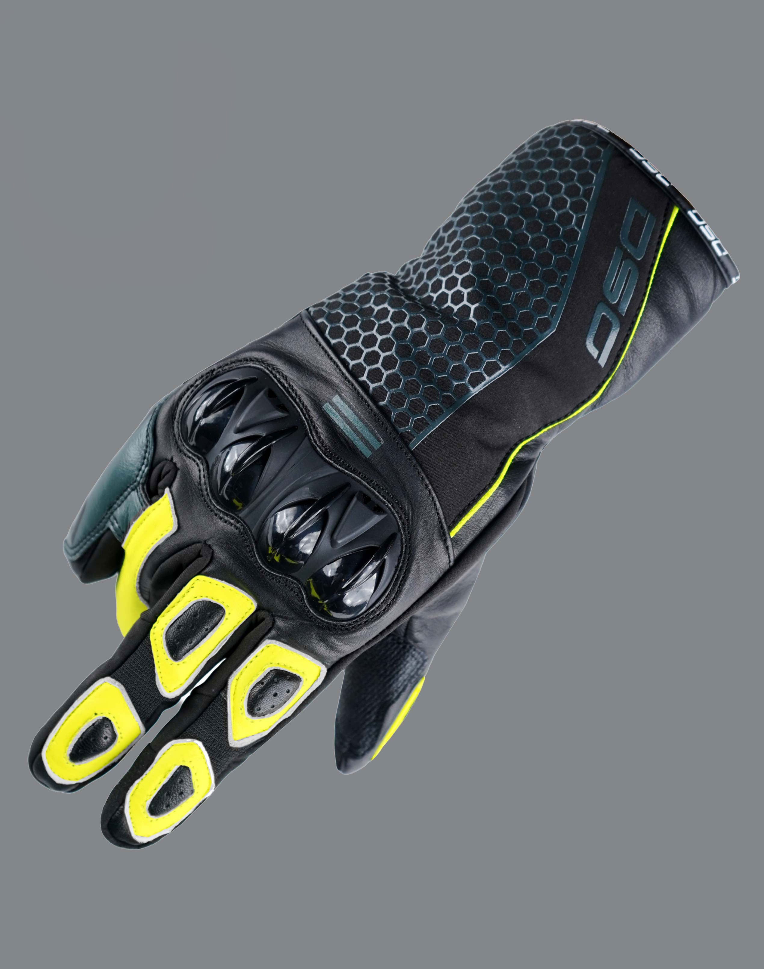 DSG Hydro V2 Riding Gloves Black Yellow Fluo